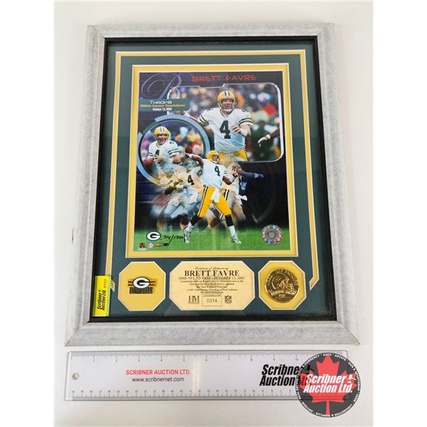Framed & Matted Photo : BRETT FAVRE : Green Bay Packers : 300th NFL TD Pass Oct 2002 (COA : The High
