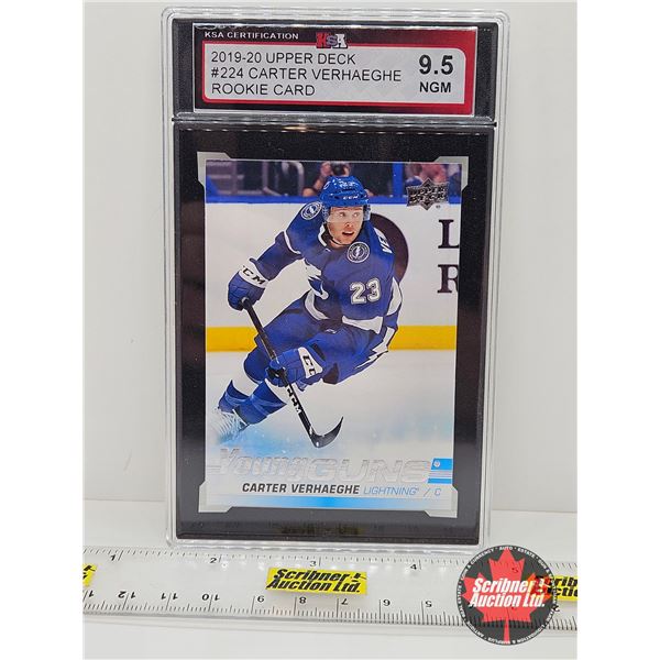 2019-20 Upper Deck #224 Carter Verhaeghe Rookie Card : Lightning (Certified KSA 9.5 NGM)