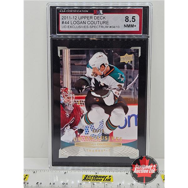 2011-12 Upper Deck #44 Logan Couture UD Exclusives-Spectrum #4/10 : Sharks (Certified 8.5 NMM+)