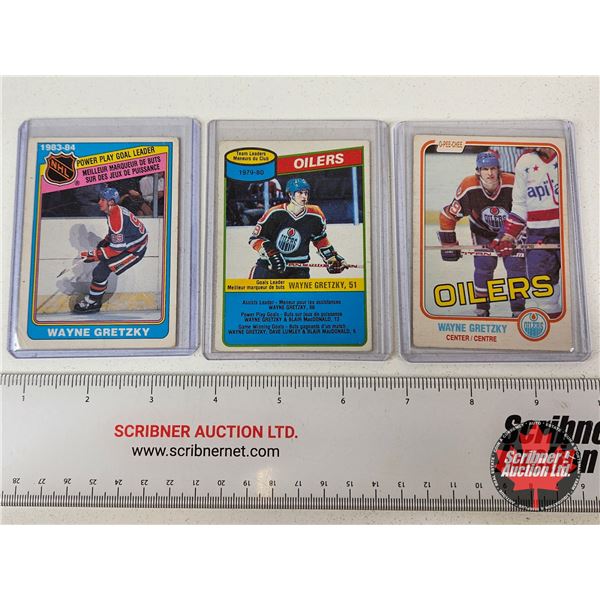 1980's Wayne Gretzky - Oilers Cards in Sleeves (3)