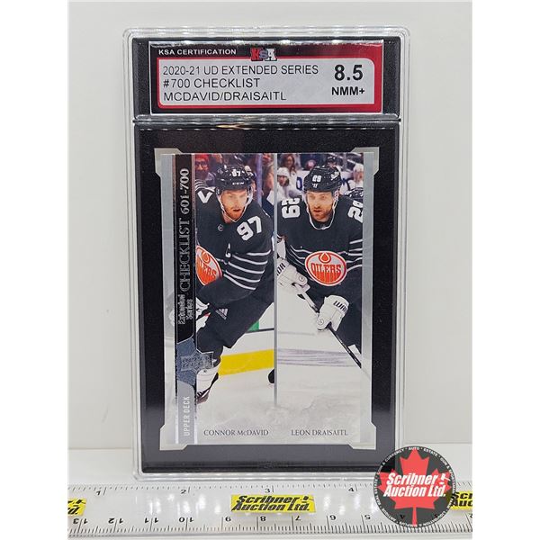 2020-21 UD Extended Series #700 Checklist McDavid/Draisaitl : Oilers (Certified KSA 8.5 NMM+)