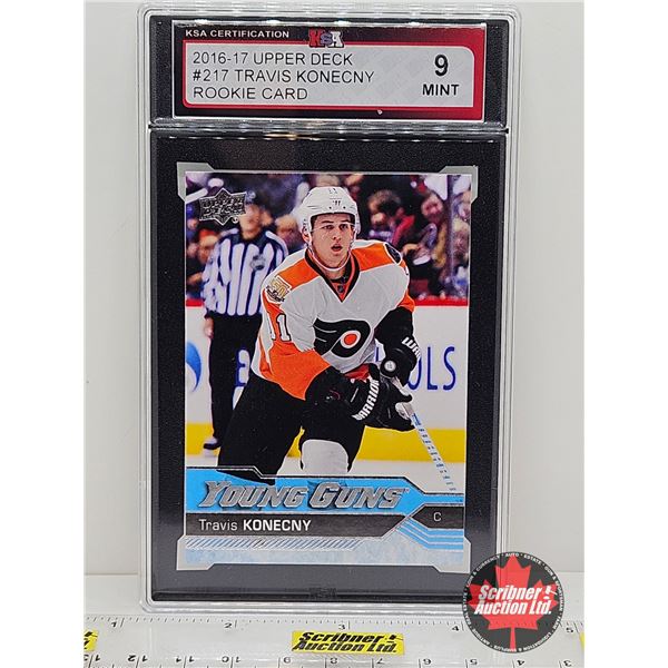2016-17 Upper Deck #217 Travis Konecny Rookie Card : Philadelphia Flyers (Certified KSA 9 MINT)