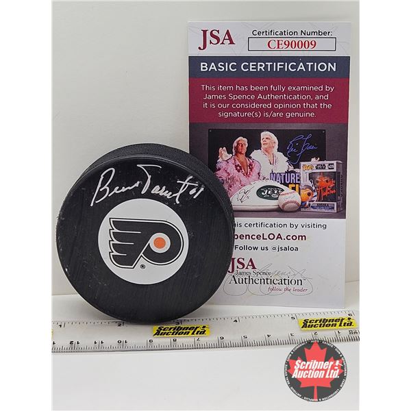NHL Signed Puck : Bernie Parent : Philadelphia Flyers (Certified JSA) (c/w COA)