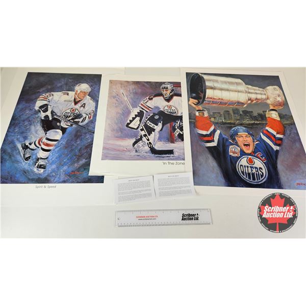 Art by Tag Kim : NHL Hockey Players (3) - Mark Messier  - "In the Zone" - "Spirit & Speed" (Each Mea