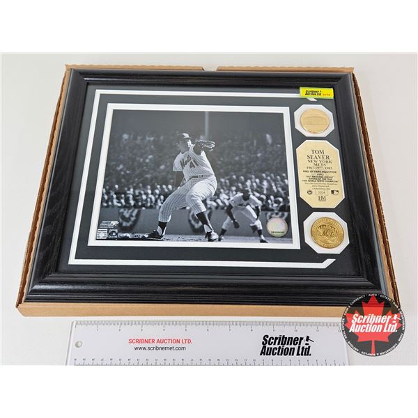 Framed & Matted Photo : TOM SEAVER : New York Mets : Hall of Fame Induction 1992 (COA : The Highland