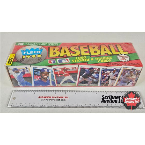1990 Fleer MLB Baseball Logo Stickers & Trading Cards : 10th Anniversary Edition (Unopened)