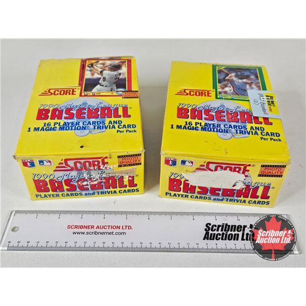 1990 Score Major League Baseball Player Cards (2 Display Boxes with Contents / Individual Pkgs Unope