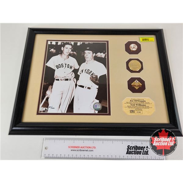 Framed & Matted Photo : Joe DiMaggio ~ New York Yankees & Ted Williams ~ Boston Red Sox (COA : The H
