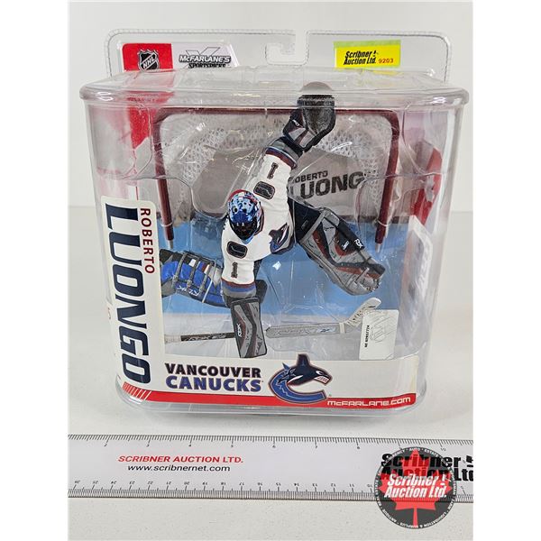 NHL Action Figure : Roberto Luongo - Canucks (McFarlane Toys) (Certified NHL) (Package Measures : 9-
