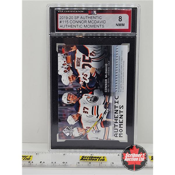 2019-20 SP Authentic #115 Connor McDavid Authentic Moments : Oilers (Certified KSA 8 NMM)