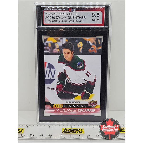 2022-23 Upper Deck #C239 Dylan Guenther Rookie Card-Canvas : Coyotes (Certified KSA 9.5 NGM)