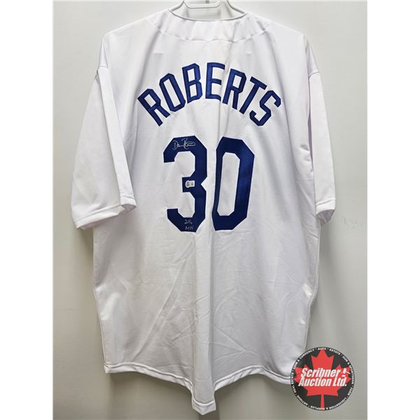 Autographed MLB Jersey : Dave Roberts - Dodgers (Size XL) (Certified Beckett)