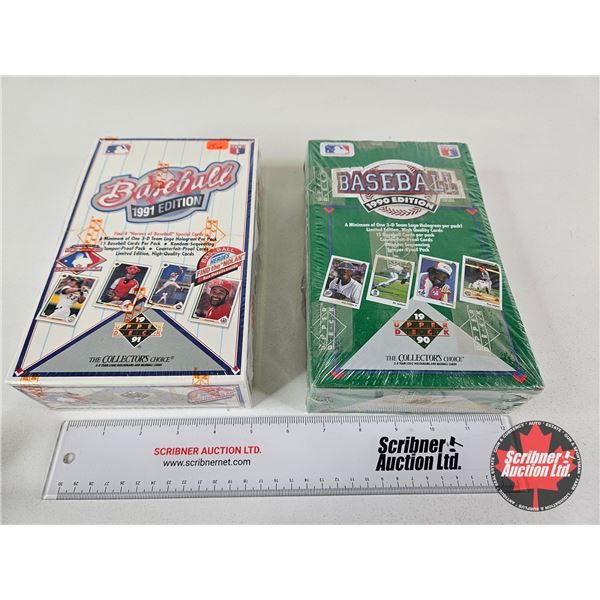 1990 & 1991 Upper Deck Baseball Edition Cards (2 Boxes) : The Collector's Choice (Unopened)