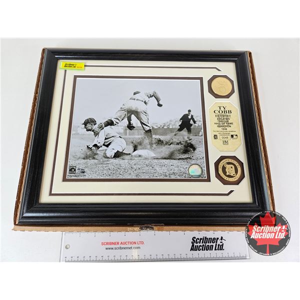 "Framed & Matted Photo : TY COBB : Detroit Tigers 1905-1926 : Hall of Fame Induction 1936 (COA : The