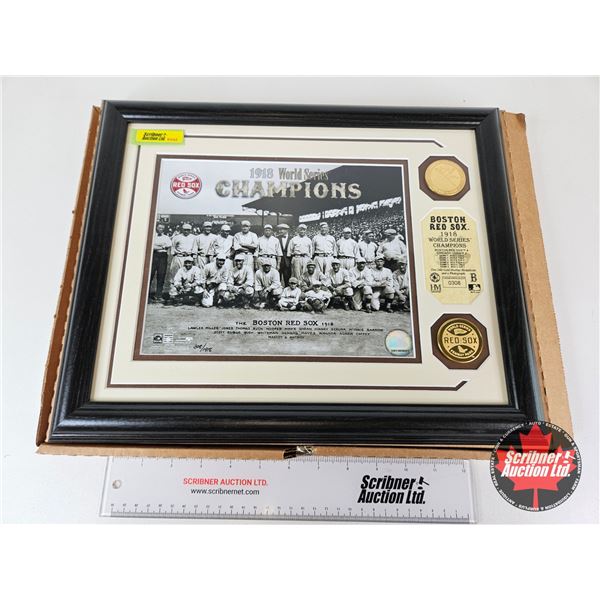 "Framed & Matted Photo : BOSTON RED SOX : 1918 World Series Champions (COA : The Highland Mint) (Lim