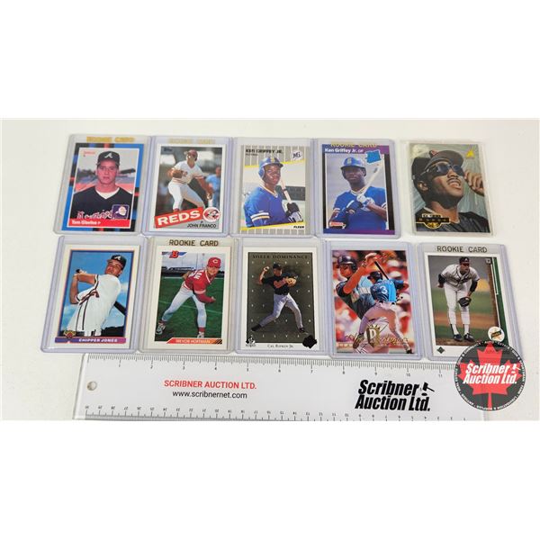 MLB Trading Cards (10) : Incl. - Ken Griffey Jr. - John Franco - Tom Glavine - Alex Rodriguez