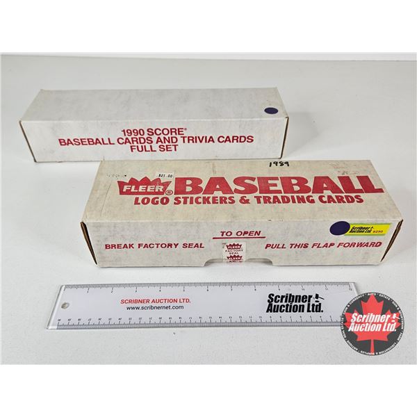 1990 Score Baseball & Trivia Card Set & 1989 Fleer Baseball Logo Stickers & Trading Cards