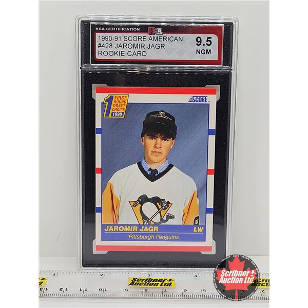 1990-91 Score American #428 Jaromir Jagr Rookie Card : Penguins (Certified KSA 9.5 NGM)