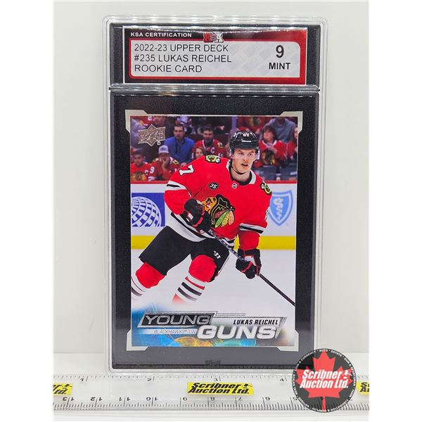 2022-23 Upper Deck #235 Lukas Reichel Rookie Card : Blackhawks (Certified KSA 9 MINT)
