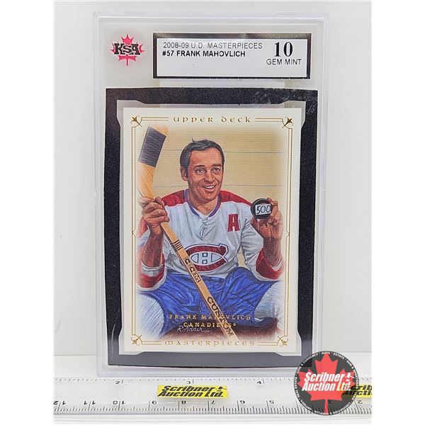 2008-09 U.D. Masterpieces #57 Frank Mahovlich : Canadiens (Certified KSA 10 GEM MINT)