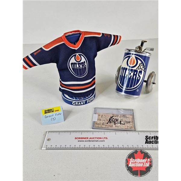 Autograph Grant Fuhr Collectibles : (No COA's) - Vintage Oilers Can Koozie Holder Handcrafted Mini G