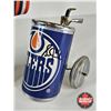 Image 3 : Autograph Grant Fuhr Collectibles : (No COA's) - Vintage Oilers Can Koozie Holder Handcrafted Mini G