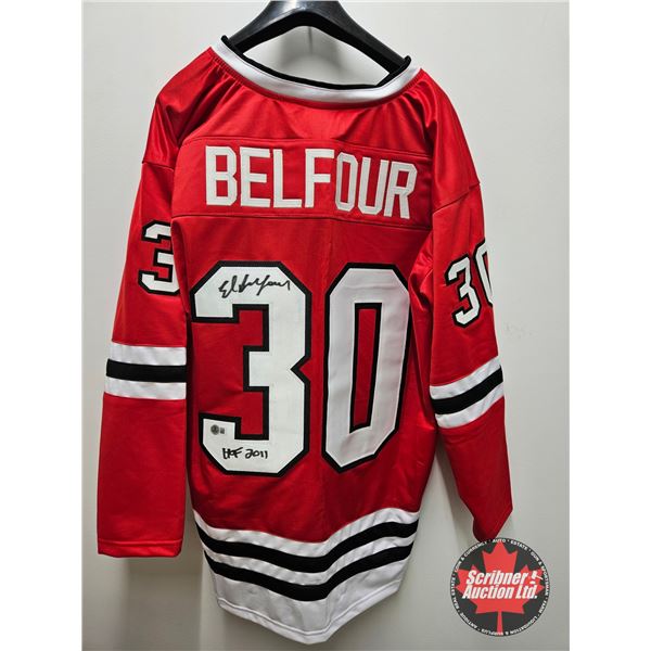 Autographed Hockey Jersey : Ed Belfour - The Eagle (Size XL) (Certified Beckett)