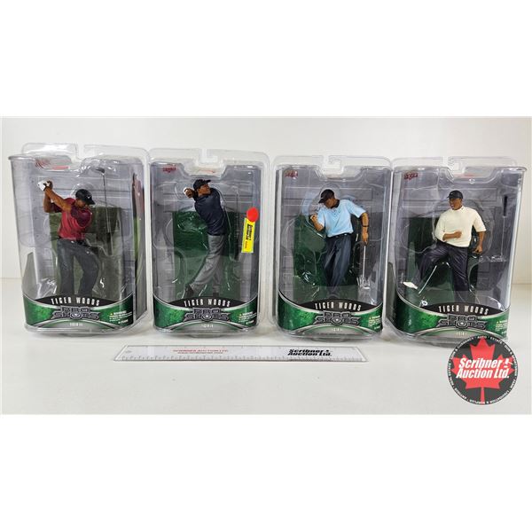 2008-2009 Upper Deck Tiger Woods Pro Shots Series 2 Action Figures (4) - Tiger I - Tiger II - Tiger 