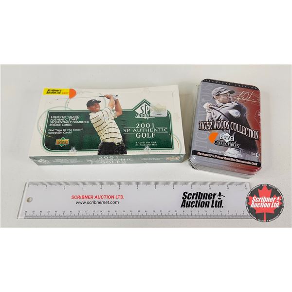 2001 SP Authentic Golf Cards w/ Upper Deck Tiger Woods Collections Premiere Edition (Unopened)