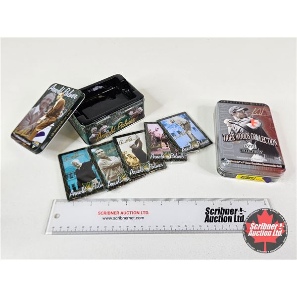 Golf Collector Combo: Arnold Palmer 5 All-Metal Collector Cards & Upper Deck Tiger Woods Collection