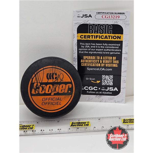 Autographed Hockey Puck : Ray Bourque (Certified JSA)