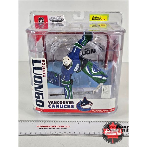 NHL Action Figure : Roberto Luongo - Canucks (McFarlane Toys) (Certified NHL) (Package Measures : 9-