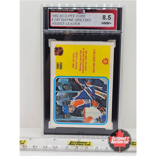 1982-83 O-Pee-Chee #240 Wayne Gretzky Assist Leader : Oilers (Certified KSA 8.5 NMM+)