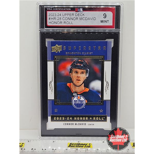 2023-24 Upper Deck #HR-28 Connor McDavid Honor Roll : Oilers (Certified KSA 9 MINT)