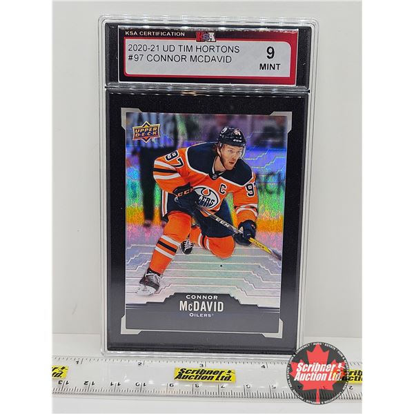2020-21 UD Tim Hortons #97 Connor McDavid : Oilers (Certified KSA 9 MINT)