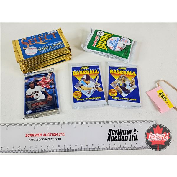 Baseball Collector Packs (12) (Unopened) : - Leaf Rookies & Stars - Logo Stickers & Trading Cards - 