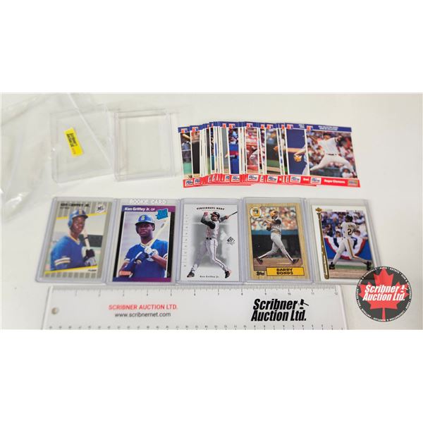 Baseball Cards : 1992 Collector Series w/ (5 Cards in Sleeves) - Barry Bonds - Ken Griffey Jr. - Rog