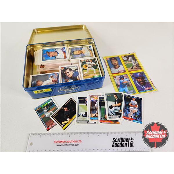 Variety of Baseball Cards w. Tin Container