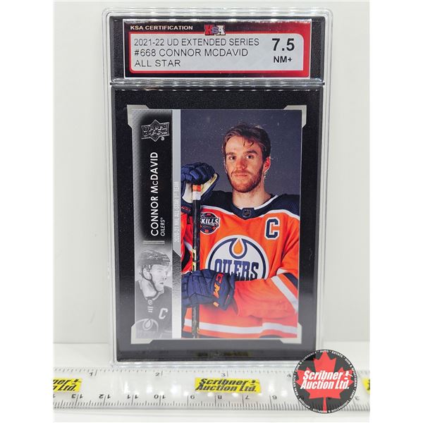 2021-22 UD Extended Series #668 Connor McDavid All Star : Oilers (Certified KSA 7.5 NM+)