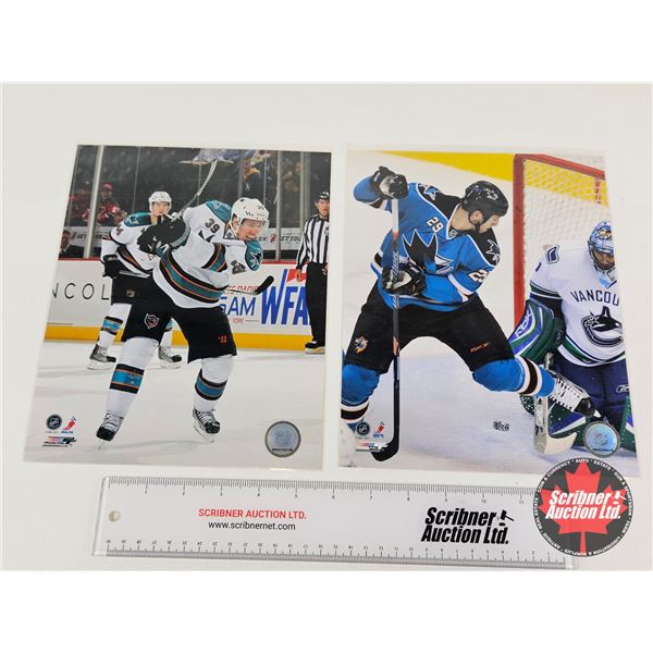 Hockey 8x10 Photos (2) : Sharks - Ryan Clowe & Logan Couture (Certified NHL)