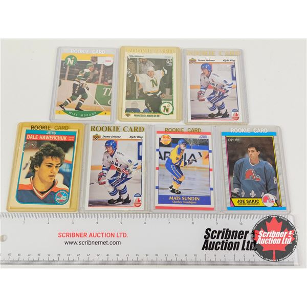 Rookie Hockey Cards (7) : - Mats Sundin - Teemu Selanne - Dale Hawerchuk - Joe Sakic - Etc!