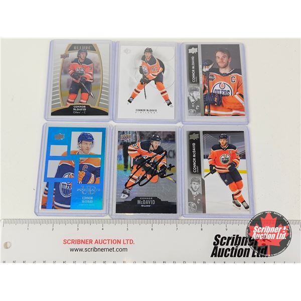Hockey Cards (6) : Connor McDavid - Oilers (1 Autographed) (In Card Sleeve) (No COA)