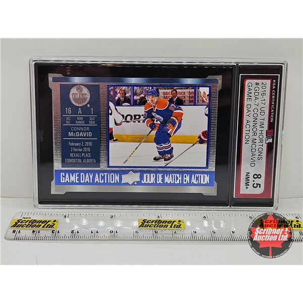 2016-17 UD Tim Hortons #GDA-7 Connor McDavid Game Day Action : Oilers (Certified KSA 8.5 NMM+)