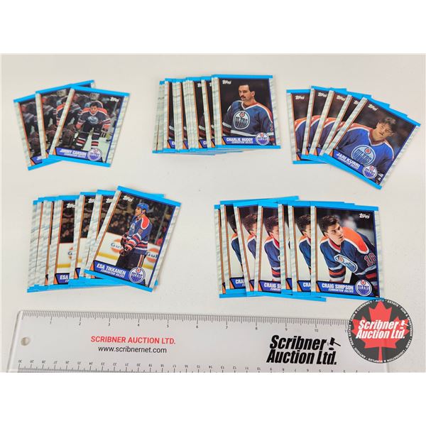 1989 Topps Oilers Hockey Cards (50) : - Jari Kurri - Esa Tikkanen - Craig Simpson - Etc!