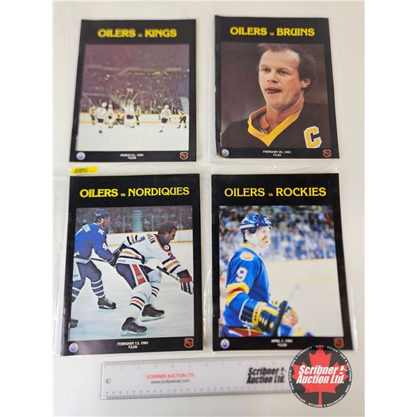 1981 Hockey Programs (4) :  - Oilers vs Nordiques - Oilers vs Rockies - Oilers vs Kings - Oilers vs 