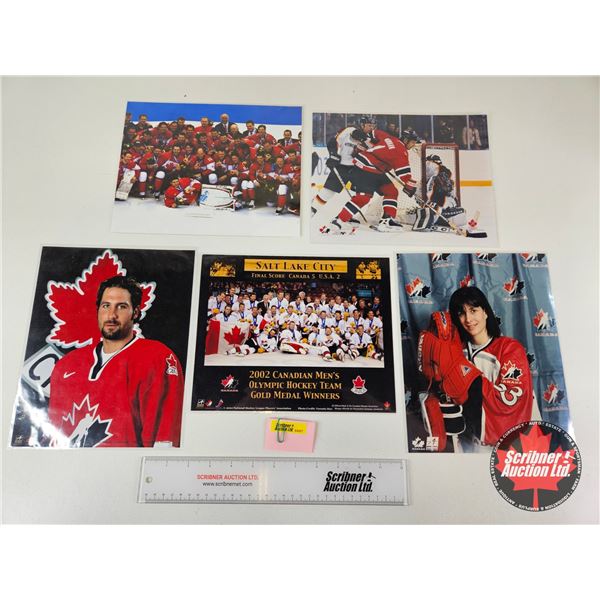 Hockey 8x10 Photos (5) : - Team Canada 2002 Men's Gold Medal Winners - Manon Rheaume - Brendan Shana