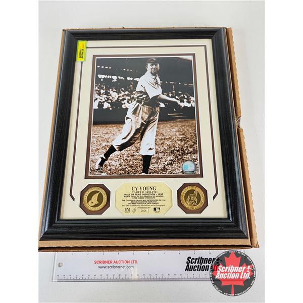 Framed & Matted Photo : CY YOUNG : Career 1890-1911 : Hall of Fame Induction : (COA : The Highland M