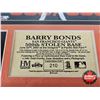 Image 4 : Framed & Matted Photo : BARRY BONDS : San Francisco Giants : 500th Stolen Base : June 2003 vs the Do