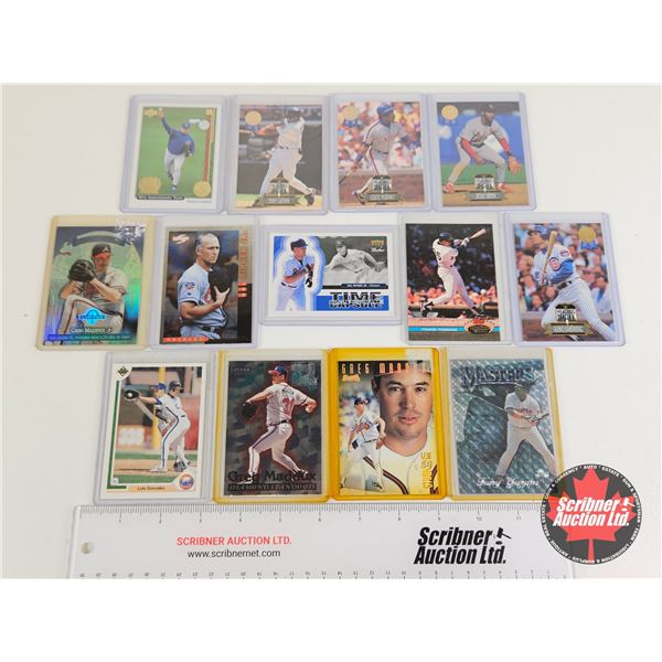 Baseball Cards (13) : Incl. - Greg Maddux - Tony Gwynn - Luis Gonzalez - Frank Thomas - Etc! (In Car