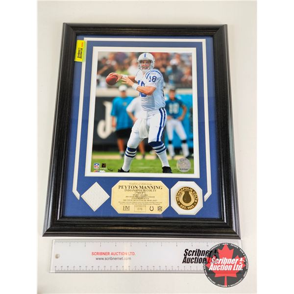 Framed & Matted Photo : PEYTON MANNING : Indianapolis Colts "MVP" (COA : The Highland Mint) (Limited